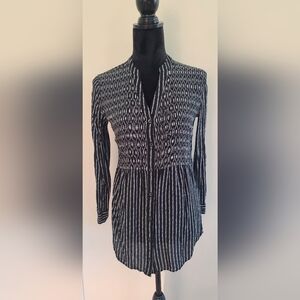 Maeve Black and White Patterned Top